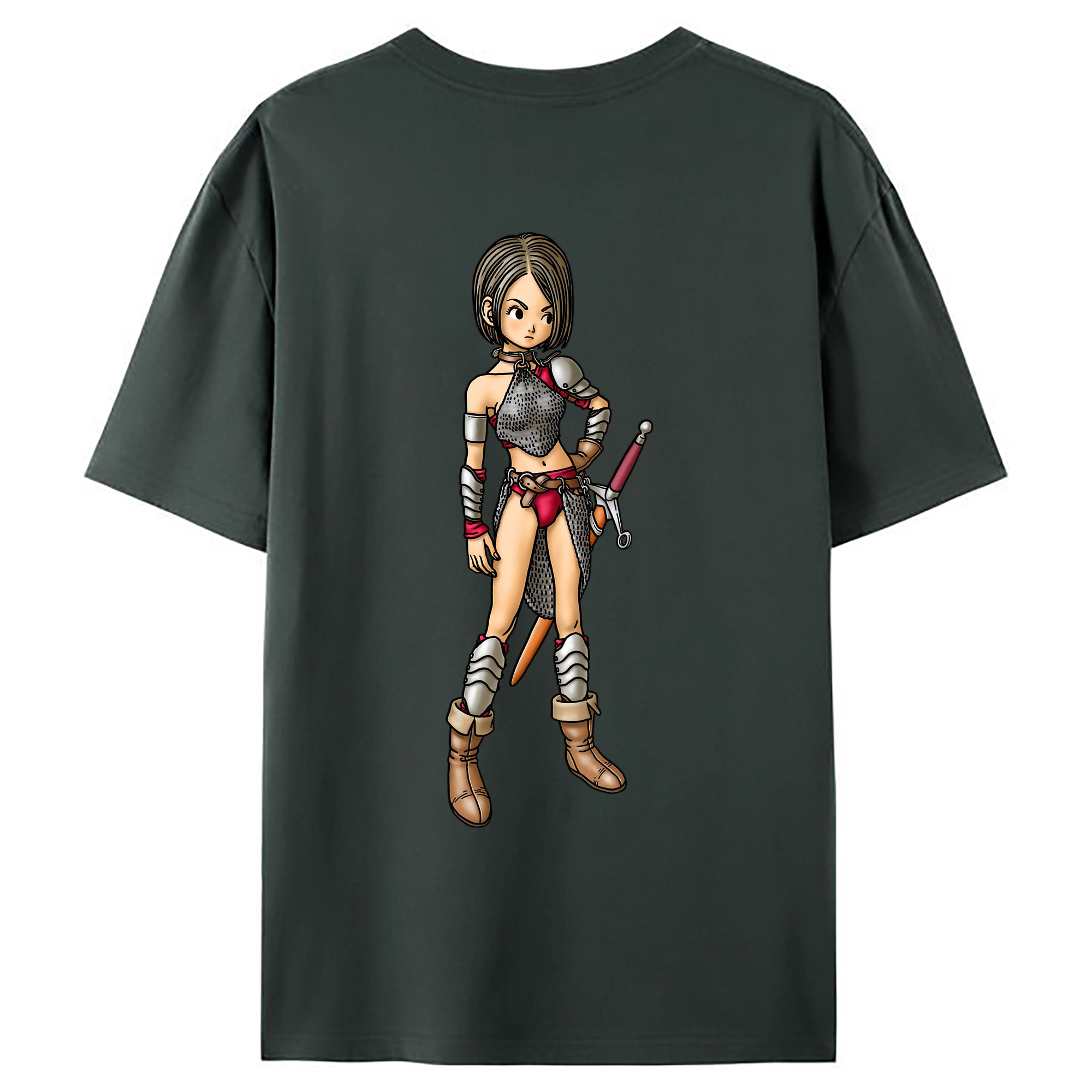 （画像用） ドラゴンクエスト Doragon Kuesuto Dragon Quest 綿100％ メンズ半袖Tシャツ（バックプリント） 通気性